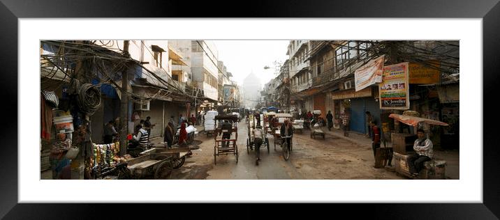 Old Delhi Street Scene India Framed Mounted Print by Sonny Ryse