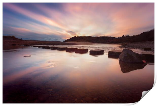Sunset at Three Cliffs Bay  Print by Leighton Collins