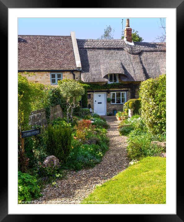 Charming Thatched Cottage Framed Mounted Print by Janet Carmichael