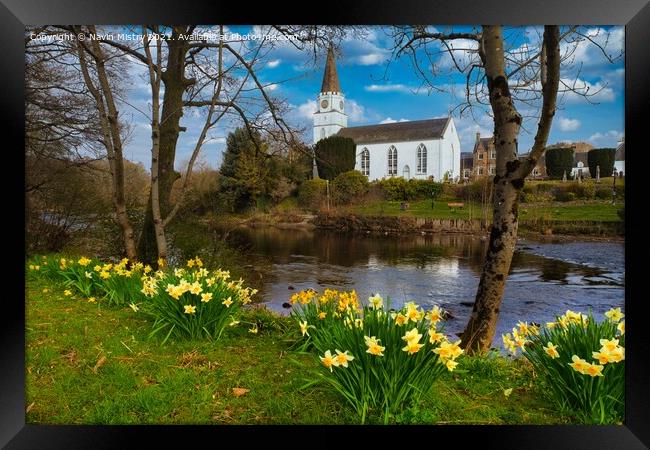 The White Church, Comrie, Perthshire in Spring Framed Print by Navin Mistry