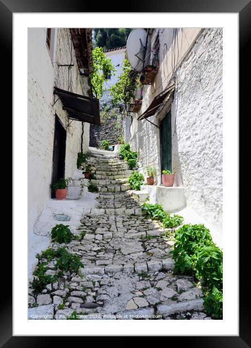 The albanian ancient city of Berat. UNESCO  Framed Mounted Print by Paulina Sator