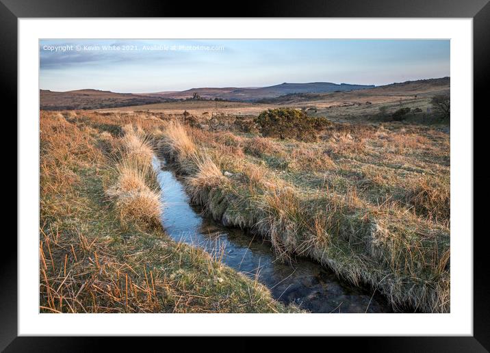 Little stream on Dartmoor Framed Mounted Print by Kevin White