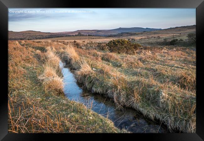 Little stream on Dartmoor Framed Print by Kevin White