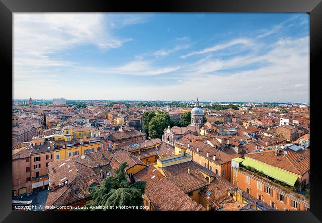 Modena city rooftops Framed Print by Paolo Cordoni