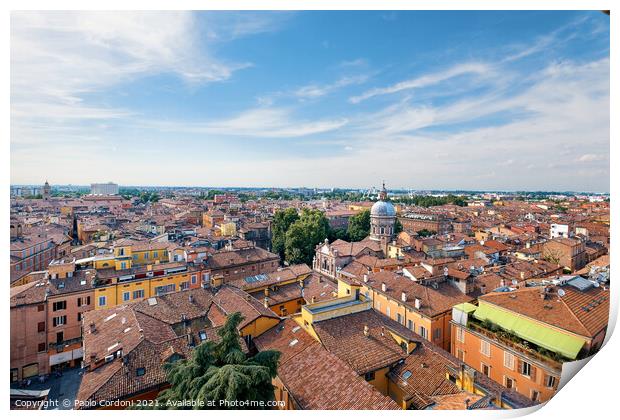 Modena city rooftops Print by Paolo Cordoni