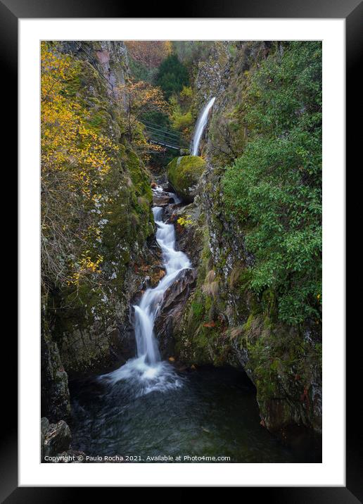 Moutain forest waterfall Framed Mounted Print by Paulo Rocha