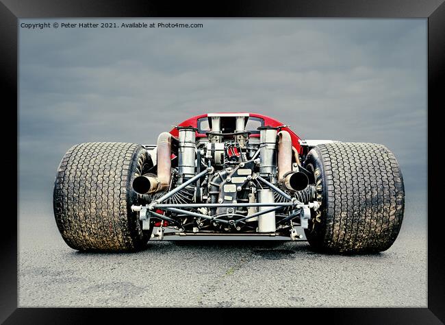 Lola T70 engine and tyres. Framed Print by Peter Hatter