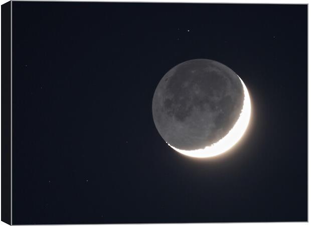 Crescent moon earthshine Canvas Print by mark humpage