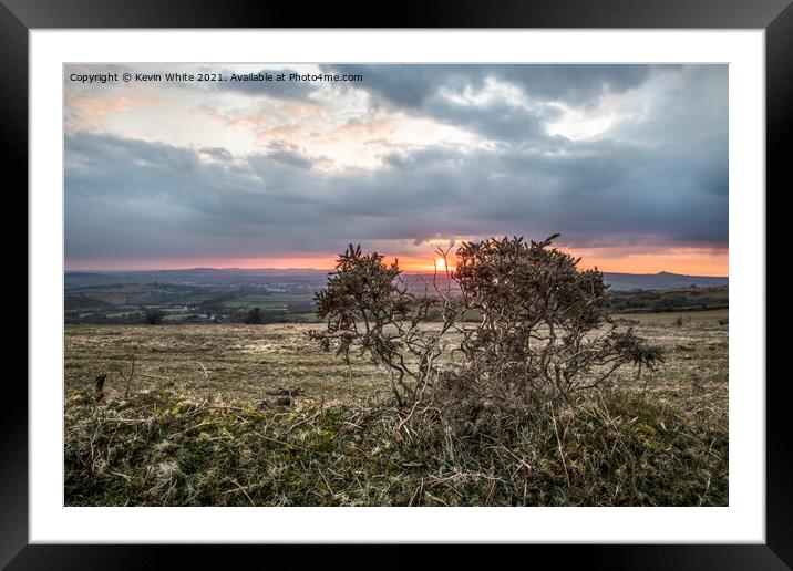 Sunset on the moors  Framed Mounted Print by Kevin White