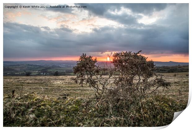 Sunset on the moors  Print by Kevin White