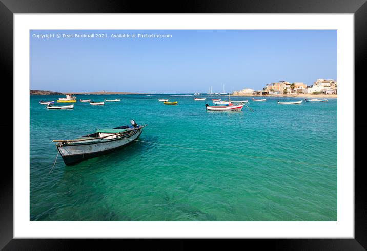 Boats in Boa Vista Cape Verde Framed Mounted Print by Pearl Bucknall