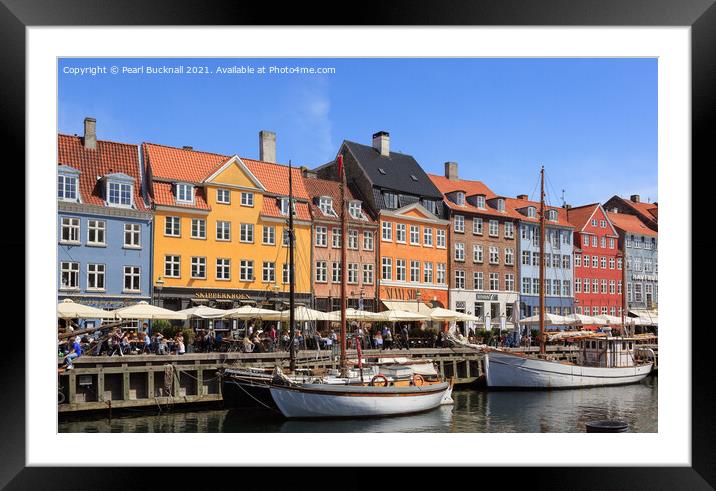 Colourful Nyhavn Waterfront Copenhagen Framed Mounted Print by Pearl Bucknall