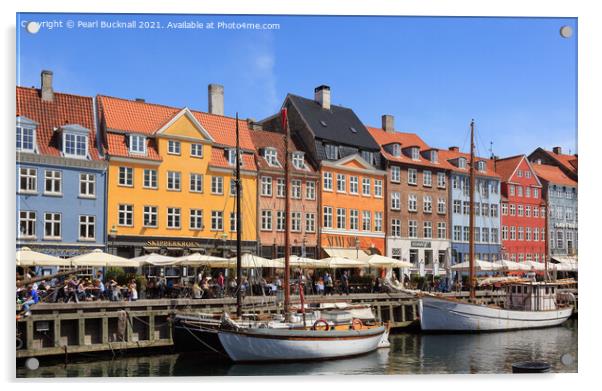 Colourful Nyhavn Waterfront Copenhagen Acrylic by Pearl Bucknall