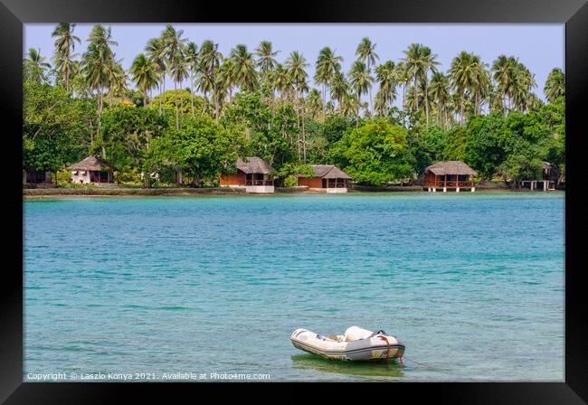 Oyster Island Resort - Espiritu Santo Framed Print by Laszlo Konya