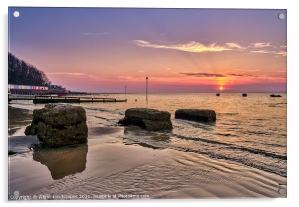 Colwell Bay Isle Of Wight Acrylic by Wight Landscapes