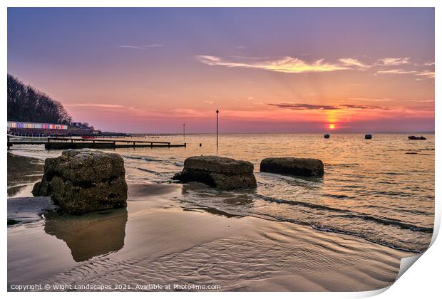 Colwell Bay Isle Of Wight Print by Wight Landscapes