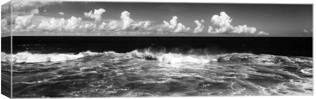 Waves crashing in black and white Canvas Print by Sonny Ryse