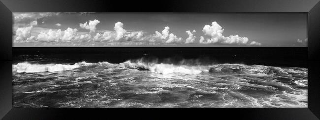Waves crashing in black and white Framed Print by Sonny Ryse