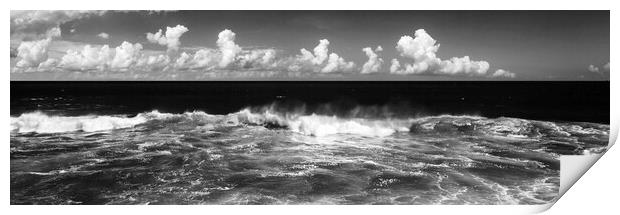 Waves crashing in black and white Print by Sonny Ryse