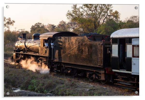 Steam Train at Victoria Falls, Zimbabwe Acrylic by Dietmar Rauscher
