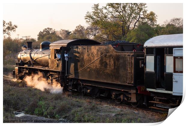 Steam Train at Victoria Falls, Zimbabwe Print by Dietmar Rauscher