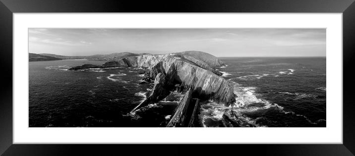 Brow Head Ireland black and white Framed Mounted Print by Sonny Ryse