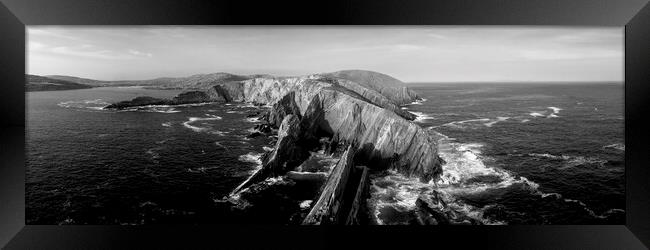 Brow Head Ireland black and white Framed Print by Sonny Ryse