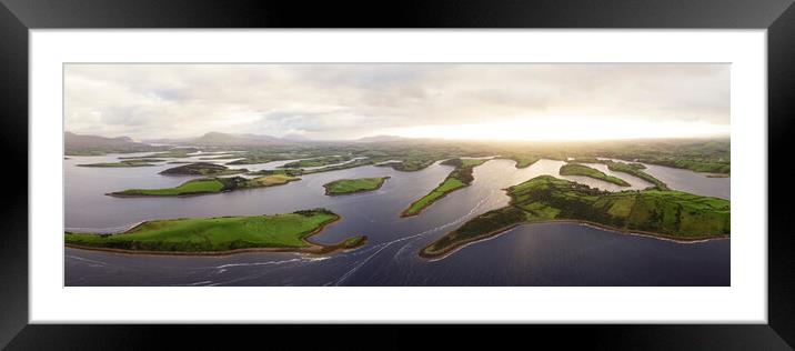 Clew Bay Islands Aerial Ireland 3 Framed Mounted Print by Sonny Ryse