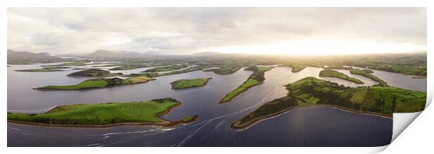 Clew Bay Islands Aerial Ireland 3 Print by Sonny Ryse