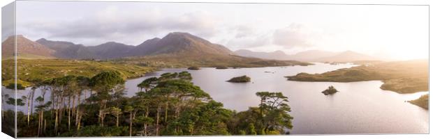 Derryclare Lough Twelve Pines island Canvas Print by Sonny Ryse