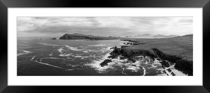 Dingle Peninsula black and white ireland Framed Mounted Print by Sonny Ryse