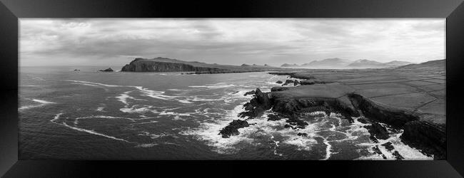 Dingle Peninsula black and white ireland Framed Print by Sonny Ryse