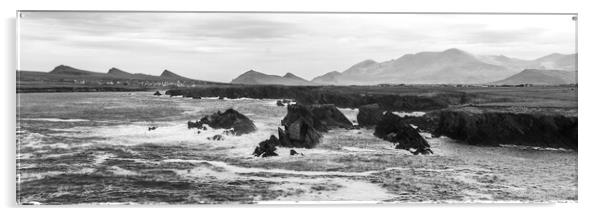 Dingle Peninsula black and white ireland Acrylic by Sonny Ryse