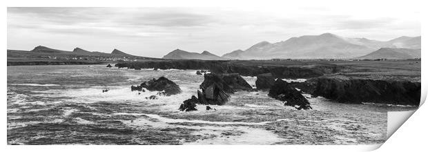 Dingle Peninsula black and white ireland Print by Sonny Ryse