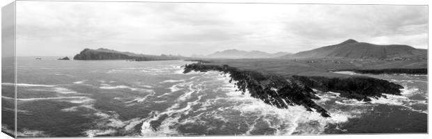 Dingle peninsula water paterns black and white Canvas Print by Sonny Ryse