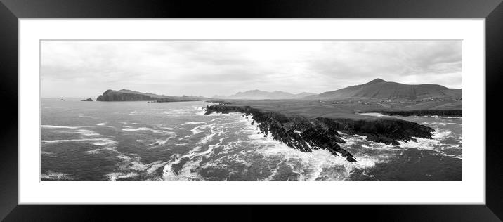 Dingle peninsula water paterns black and white Framed Mounted Print by Sonny Ryse