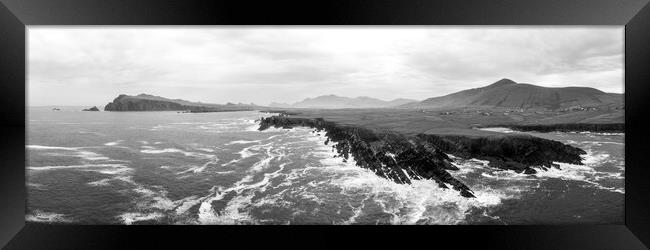 Dingle peninsula water paterns black and white Framed Print by Sonny Ryse