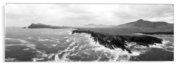 Dingle peninsula water paterns black and white Acrylic by Sonny Ryse