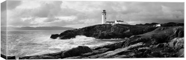 Fanad Lighthouse Ireland Wild Atlantic Way black and white Canvas Print by Sonny Ryse