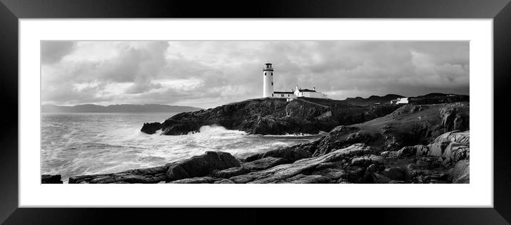 Fanad Lighthouse Ireland Wild Atlantic Way black and white Framed Mounted Print by Sonny Ryse