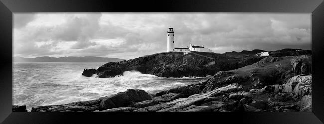 Fanad Lighthouse Ireland Wild Atlantic Way black and white Framed Print by Sonny Ryse