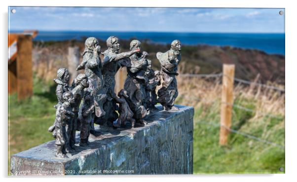 Fisher Wives Statues commemorating loss of 189 fisherman during the great storm of 1881 Acrylic by Dave Collins