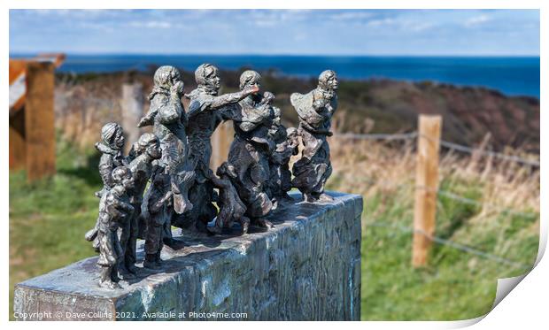 Fisher Wives Statues commemorating loss of 189 fisherman during the great storm of 1881 Print by Dave Collins