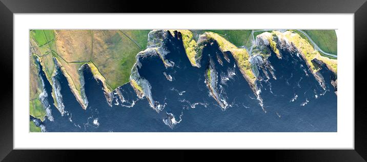 kerry Cliffs Aerial Ireland Framed Mounted Print by Sonny Ryse