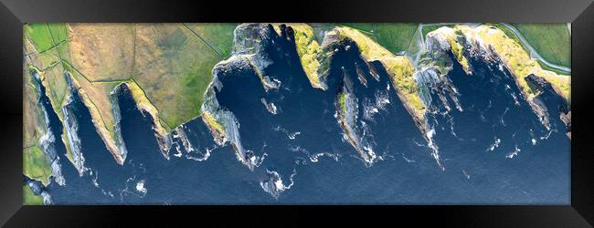kerry Cliffs Aerial Ireland Framed Print by Sonny Ryse
