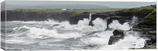 Stormy Wild atlantic way cliffs ireland Canvas Print by Sonny Ryse