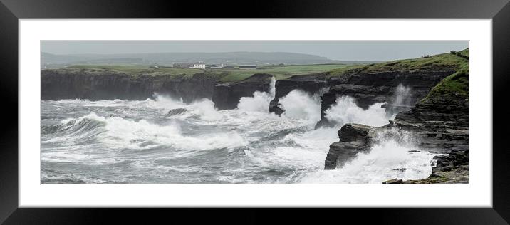 Stormy Wild atlantic way cliffs ireland Framed Mounted Print by Sonny Ryse