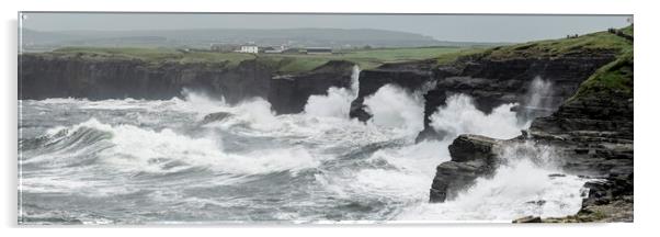 Stormy Wild atlantic way cliffs ireland Acrylic by Sonny Ryse