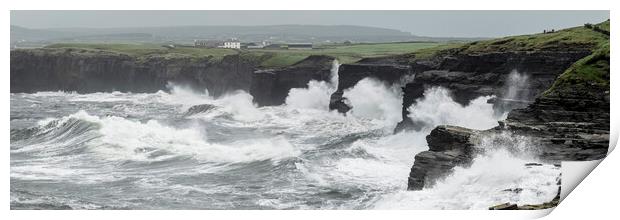 Stormy Wild atlantic way cliffs ireland Print by Sonny Ryse