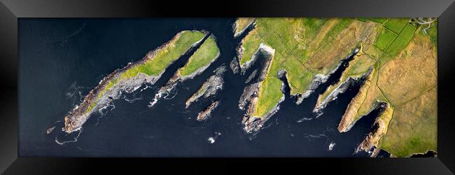Wild Atlantic way rocky coast from above ireland Framed Print by Sonny Ryse